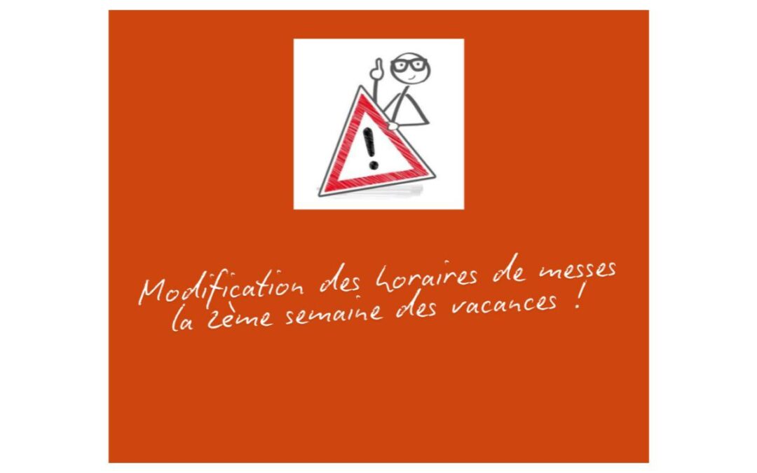 Modification horaires messes