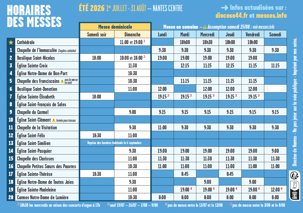 flyer messes Nantes centre été 2026 recto